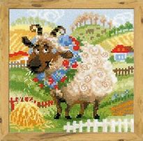 Riolis The Little Farm Lamb (10 count) #1521 7.75" x 7.75"/20 cmx 20 cm X Stich Kit 